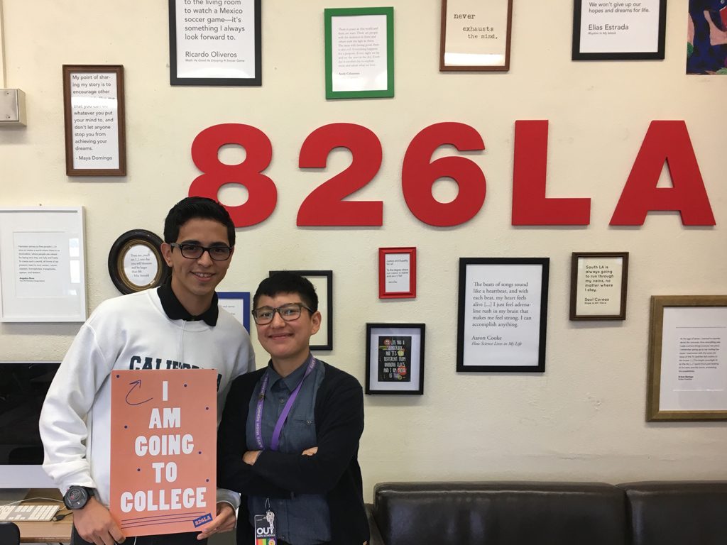 All Ways Up Foundation awards college-bound students from 826LA Writers'  Room at Manual Arts | 826LA